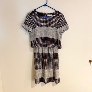 Blue pattern crop top dress